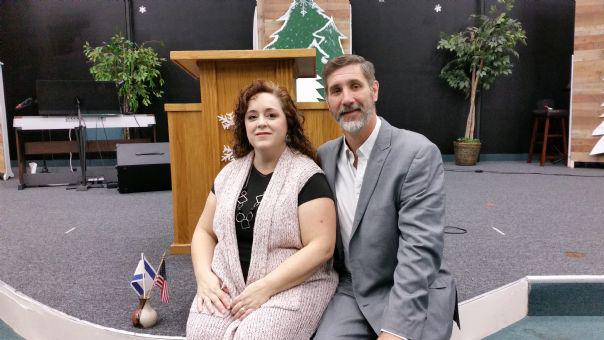 Pastor Eric Earhart, former graduate of Yad Vashem’s Christian Leadership Seminar and Founding Pastor of Upper Room Assembly in Gatesville, North Carolina, pictured with his wife following a lecture by Dr. Susanna Kokkonen at his church